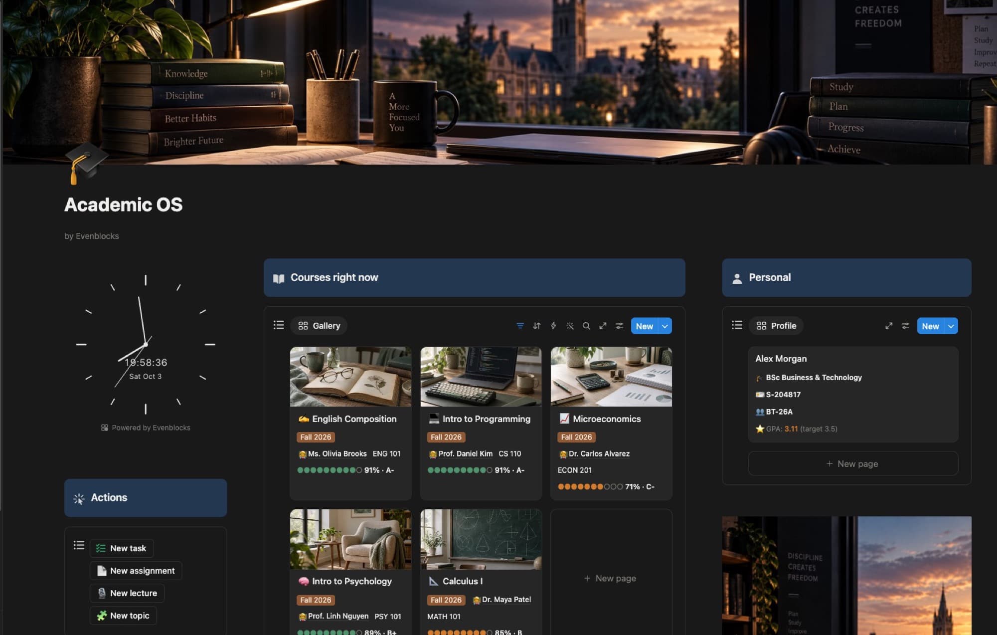 Academic OS — Dashboard
